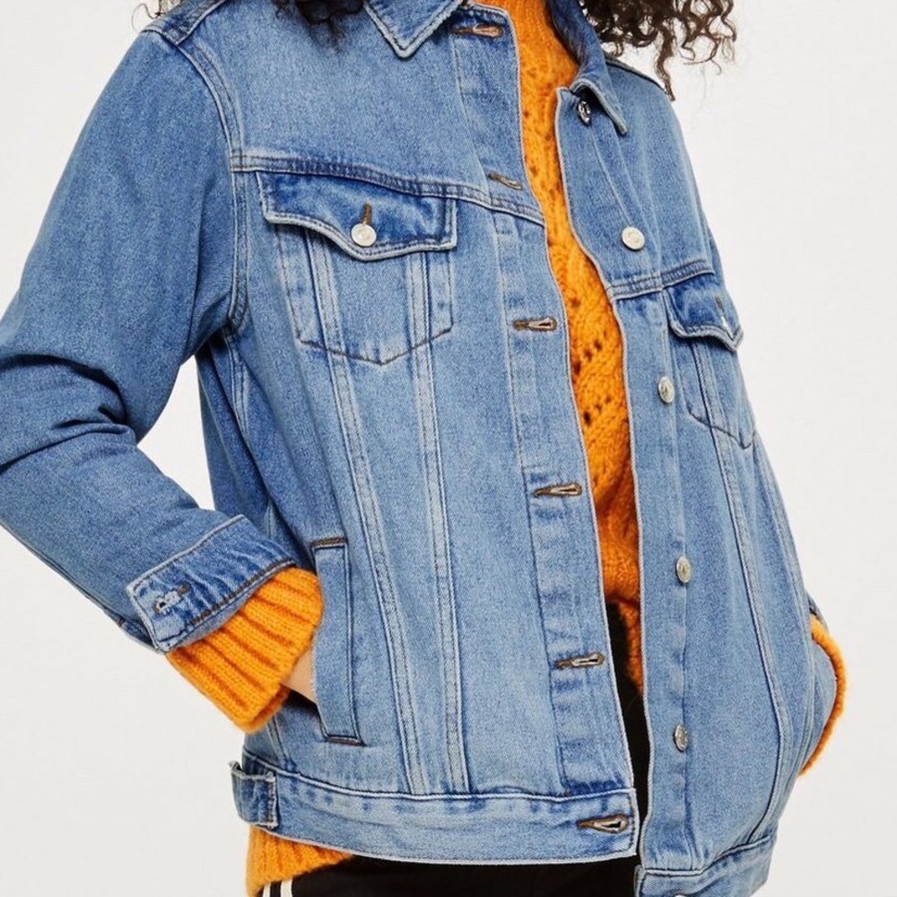 Topshop Moto Oversized Denim Jacket